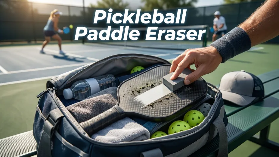 Restore 100+ RPM of lost spin instantly! Discover how a pickleball paddle eraser cleans plastic ball dust & grit without damaging your raw carbon face.